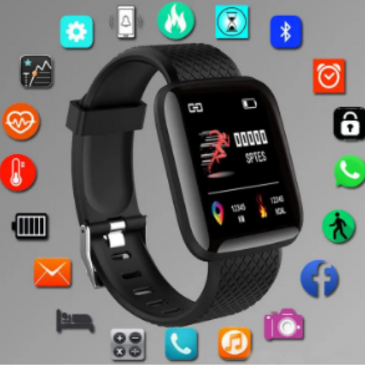 D13 Smart Watch Bluetooth Fitness Tracker & Step Heart Rate Blood Pressure Sleep Alarm Clock USB Direct Charge Smart Bracelet Sports Watch Black