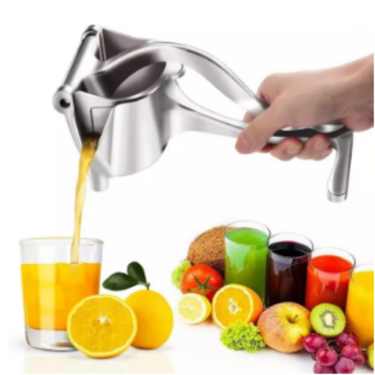 Fruit Press Orange Juice Squeezer, Manual Fruit Squeezer, Handheld Lemon Lime Squeezer, Heavy Duty Aluminum Metal, High Juice Yield for Pomegranate Watermelon Grapefruit, with Filter Bag