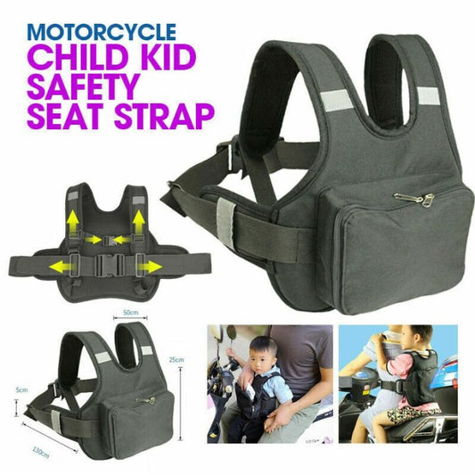 Motorcycle Children Safety Adjustable Seat Belt Electric Vehicle Safety Strap for Kids Fixed Safety Harness Bag