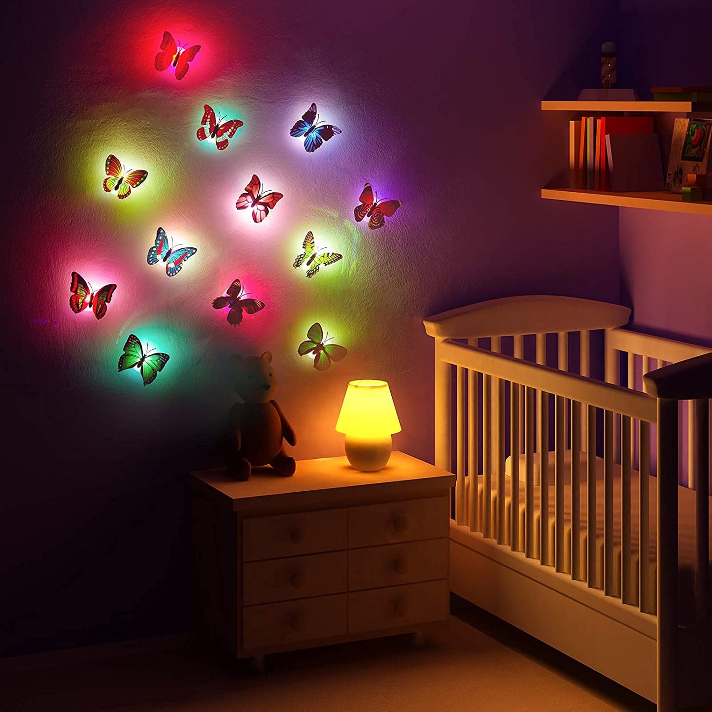 LED Batter-fly Bedside Night Light Baby Kid Room Lamp Indoor Lighting Party Home Decoration Lamp Gift