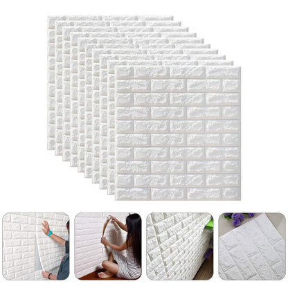 1 Piece 3D Brick Stone Wall Sticker Self-Adhesive Foam Wallpaper Panels Room Decal 77x70cm