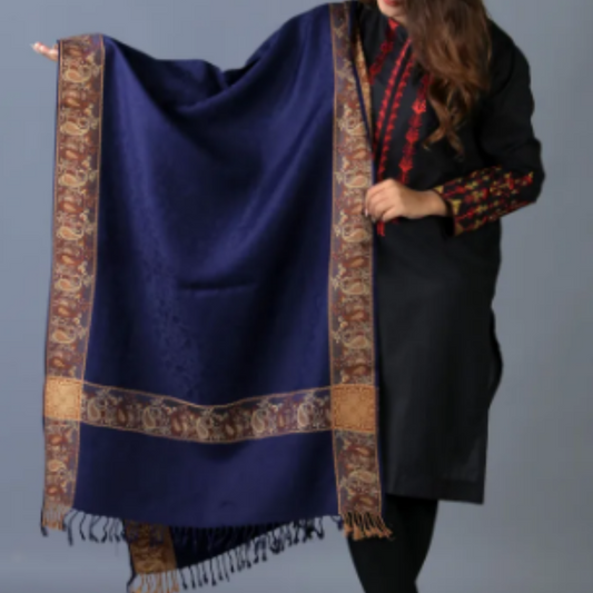 Winters Black Shawl For Women | Stole For Girls | 4 Side Jacquard Full Size Shawl Mominas